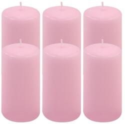 Nexos Set de lumânări pilon, 11, 5 cm, Ø 6 cm, roz, 6 buc (DK47112_SL06)
