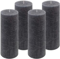 Nexos Set de lumânări rustice, 20 cm, Ø 7, 5 cm, antracit, 4 buc (DK47334_SL04)