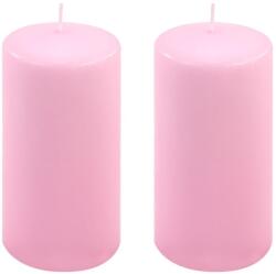 Nexos Set de lumânări pilon, 15 cm, Ø 7, 5 cm, roz, 2 bucăți (DK47122_SL02)