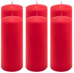 Nexos Set de lumânări stâlp, 20 cm, Ø 7, 5 cm, roșu, 6 buc (DK47133_SL06)