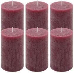 Nexos Set de lumânări rustice, 11, 5 cm, Ø 6, 8 cm, burgundy, 6 buc (DK47322_SL06)