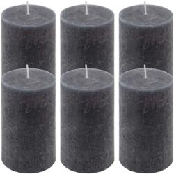 Nexos Set de lumânări rustice, 11, 5 cm, Ø 6, 8 cm, antracit, 6 buc (DK47324_SL06)
