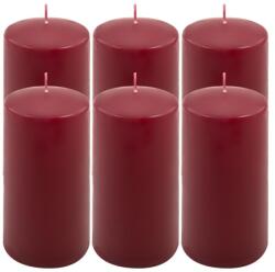 Nexos Set de lumânări tip pilon, 15 cm, Ø 7, 5 cm, burgundy, 6 buc (DK47124_SL06)