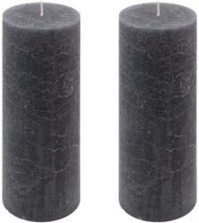Nexos Set de lumânări rustice, 20 cm, Ø 7, 5 cm, antracit, 2 buc (DK47334_SL02)