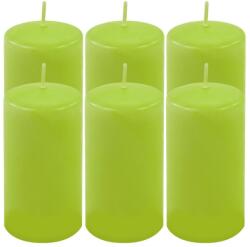 Nexos Set de lumânări pilon, 11, 5 cm, Ø 6 cm, verde deschis, 6 buc (DK47115_SL06)