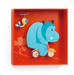 Djeco Bicikló - 3D falidekoráció - Hippopotamus - 21x21x4cm - Djeco