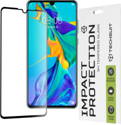 Techsuit - 111D Teljes Borítás / Teljes Ragasztású Üveg - Huawei P30 - Fekete üvegfólia