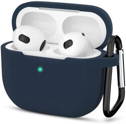 Techsuit - Szilikon tok - Apple AirPods 3-hoz, Sima ultravékony anyag - Sötétkék