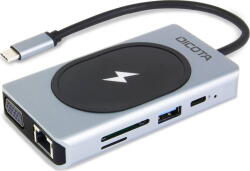 DICOTA Docking Station DICOTA USB-C 10-in-1 Charging Hub 4K PD 100W silver (D32059)
