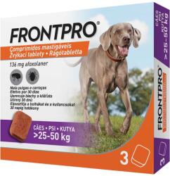 FRONTPRO tablete împotriva puricilor și căpușelor pentru câini între 25-50 kg, L 3 tablete