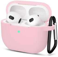 Techsuit - Szilikon Tok - Apple AirPods 3-hoz, Simított Ultravékony Anyag - Rózsaszín tok