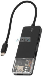 USE USBHUB6 - Home USBHUB6 dokkoló állomás, 4K HDMI, egér, billentyűzet, TF/microSD, SD, USB tároló, merevlemez, ~100 W PD, plug & play, LED visszajelzés