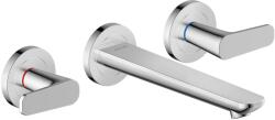 Hansgrohe Citterio C - Falsík alatti mosdócsaptelep, leeresztővel, 3 nyílásos beépítés, EcoSmart, króm 49070000 (49070000)