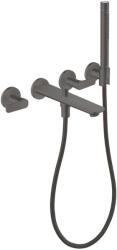 Hansgrohe Citterio C - Falsík alatti kádcsaptelep, 4 nyílásos beépítés, tartozékokkal, csiszolt fekete króm 49481340 (49481340)
