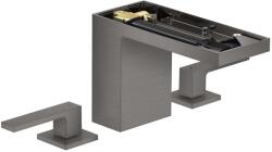 Hansgrohe MyEdition - Mosdó csaptelep Push-Open leeresztővel, 3 nyílásos beépítés EcoSmart, csiszolt fekete króm/lemez nélkül 47072340 (47072340)