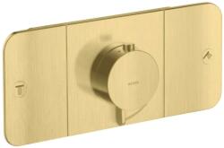 Hansgrohe One - Termosztatikus csaptelep, falsík alatti beépítéshez 2 készülékhez, csiszolt sárgaréz 45712950 (45712950)