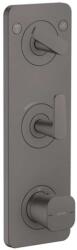 Hansgrohe Citterio C - Termosztatikus csaptelep, falsík alatti beépítéshez, 2 készülékhez, csiszolt fekete króm 49700340 (49700340)