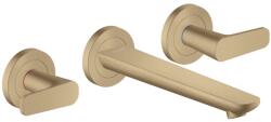 Hansgrohe Citterio C - Falsík alatti mosdócsaptelep, leeresztővel, 3 nyílásos beépítés, EcoSmart, csiszolt bronz 49070140 (49070140)
