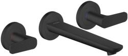 Hansgrohe Citterio C - Falsík alatti mosdócsaptelep, leeresztővel, 3 nyílásos beépítés, EcoSmart, matt fekete 49071670 (49071670)