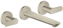 Hansgrohe Citterio C - Falsík alatti mosdócsaptelep, leeresztővel, 3 nyílásos beépítés, EcoSmart, csiszolt nikkel 49070820 (49070820)