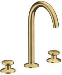 Hansgrohe One - Mosdócsaptelep Push-Open leeresztővel, 3 nyílásos beépítés, EcoSmart, csiszolt sárgaréz 48070950 (48070950)