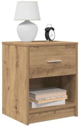vidaXL 2 db kézműves tölgy színű éjjeliszekrény fiókkal 40x34x50 cm (858784) - vidaxl