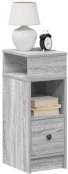 vidaXL szürke sonoma színű éjjeliszekrény fiókkal 25x31x66 cm (858624) - vidaxl