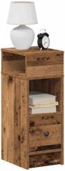 vidaXL 2 db antik fa színű éjjeliszekrény fiókkal 25x31x66 cm (858629)