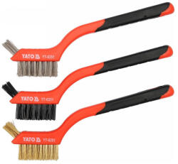 YATO Drótkefe készlet 3 részes 180 mm műanyag nyéllel (YT-6351) - szerszamplaza
