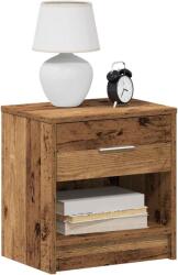 vidaXL 2 db antik fa színű éjjeliszekrény fiókkal 39x28x41 cm (858764)