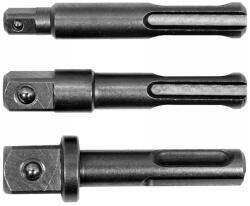 TOYA Dugókulcs adapter készlet 3 részes SDS-Plus -> 1/4", 3/8", 1/2" négyszög (YT-04686) - szerszamplaza