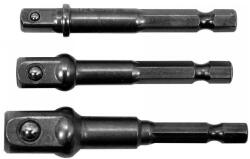 TOYA Dugókulcs adapter készlet 3 részes 1/4" Hex -> 1/4", 3/8", 1/2" négyszög (YT-04685) - szerszamplaza