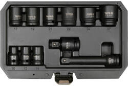 TOYA Gépi dugókulcs készlet 11 részes 1/2" 10-27 mm CrMo (YT-10255)