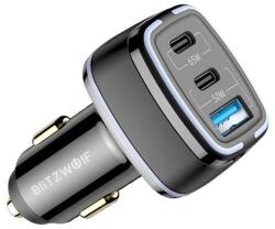 BlitzWolf BW-BC4 3 portos USB PD autós töltő, 115W (BW-BC4) - jatekotthon