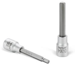 Fortum bitdugófej, imbusz, 1/2", hosszú, 61CrV5/S2, mattkróm; 8mm (HX8), 100mm FORTUM (4700628) - gardenet