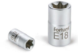 Fortum dugófej, torx, 1/2", 61CrV5 mattkróm, 38mm hosszú; E14 FORTUM (4700702)