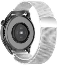  strap-008 Huawei Watch GT 3 42mm Okosóra Milan ezüst színű szíj rozsdamentes acél fém háló kialakítás, 250mm hosszú, 20mm széles (strap-008)