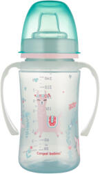 Canpol babies Cseppmentes Szilikon tanulópohár világító fogantyúval 240ml (6h+) Exotic Animals - Zöld