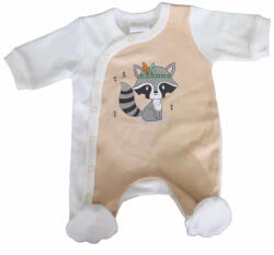 AB ABR Hosszú ujjú elől patentos pamut rugi - Bézs - Mosómaci (44)