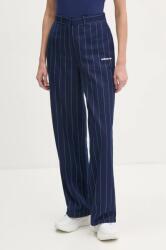 adidas Originals nadrág PINSTRIPE PANTS női, sötétkék, magas derekú egyenes, JJ3482 - sötétkék 32