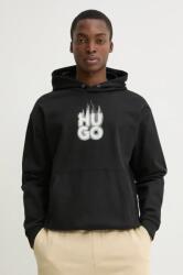 HUGO BOSS pamut melegítőfelső fekete, férfi, nyomott mintás, kapucnis, 50530428 - fekete XXL