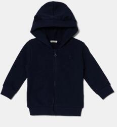 Benetton csecsemő melegítőfelső pamutból sötétkék, sima, kapucnis, 3J70A5017 - sötétkék 74