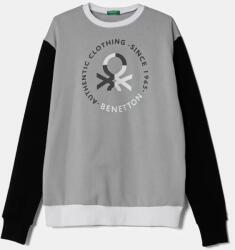 Benetton gyerek melegítőfelső pamutból szürke, nyomott mintás, kapucnis, 3J68C10N2 - szürke 140 - answear - 7 290 Ft