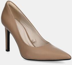 Calvin Klein bőr tűsarkú HEEL PUMP 90 - LTH barna, HW0HW02336 - barna Női 38