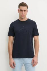 Tommy Hilfiger pamut póló sötétkék, férfi, nyomott mintás, MW0MW38620 - sötétkék M