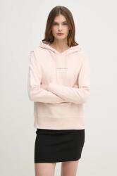 Calvin Klein felső rózsaszín, női, sima, kapucnis, J20J225358 - rózsaszín XS