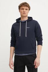 Pepe Jeans pamut melegítőfelső ESSENTIAL HOODIE sötétkék, férfi, sima, kapucnis, PM582839 - sötétkék M