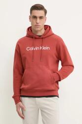 Calvin Klein pamut melegítőfelső bézs, férfi, nyomott mintás, kapucnis, K10K111345 - narancssárga L