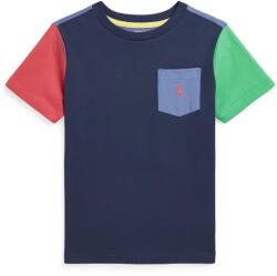 Ralph Lauren gyerek pamut póló sötétkék, sima, 322861435010 - sötétkék 117-123