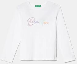 Benetton gyerek pamut hosszú ujjú felső fehér, 3I9WG10HV - fehér 116